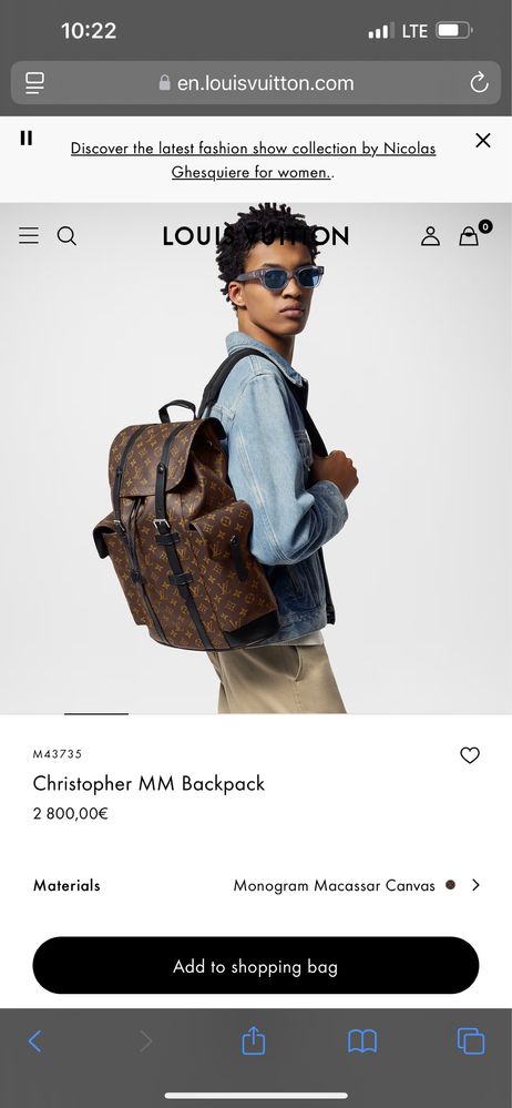 СПЕШНО Louis Vuitton Christopher Backpack раница