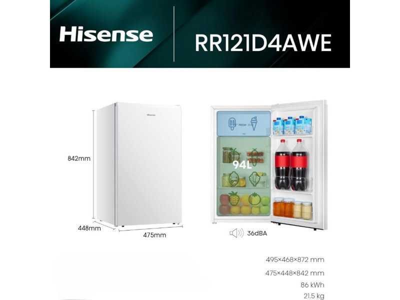Компактен Хладилник Hisense RR121D4AWE – 94L, Бял