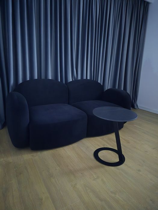 Canapea fixa tapitata cu Catifea Negru