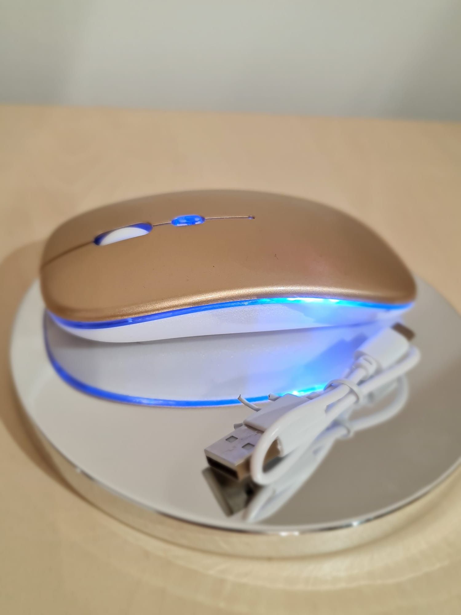Mouse wireless reîncărcabil luminos RGB Bluetooth și reciver