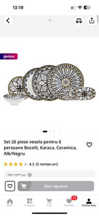 Set vesela/farfurii 6 persoane/26piese ceramica Karaca