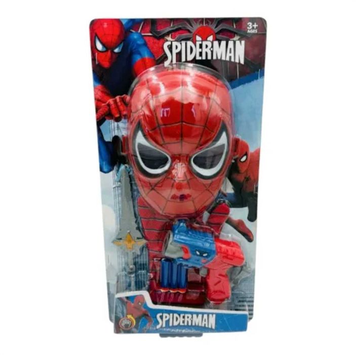 Спайдърмен комплект маска, пистолет Нърф и меч