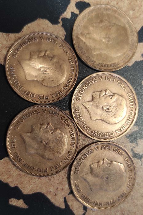 Монети Великобритания 1 пени - 5 бр.› Крал Джордж V  [1927-1936]