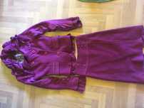 Costum elegant de dama din lana magenta/fucsia