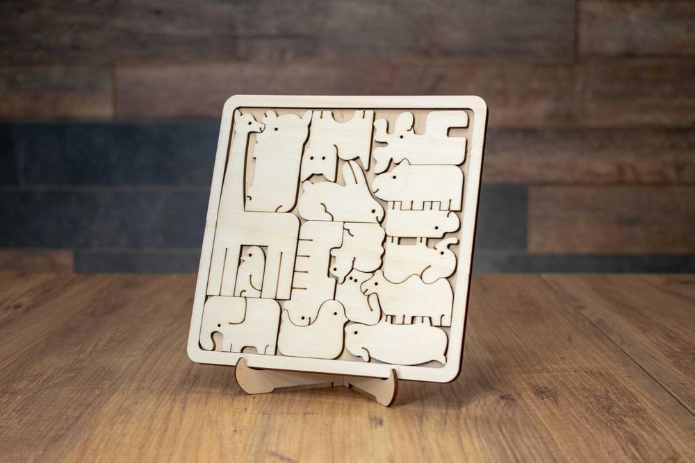 Дървен Пъзел "Зоопарк"