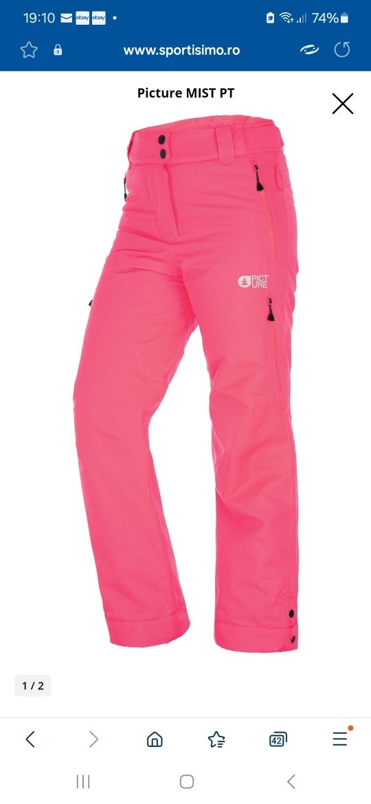 Pantaloni schi ski Picture Mist PT, mărime 148 cm size 10