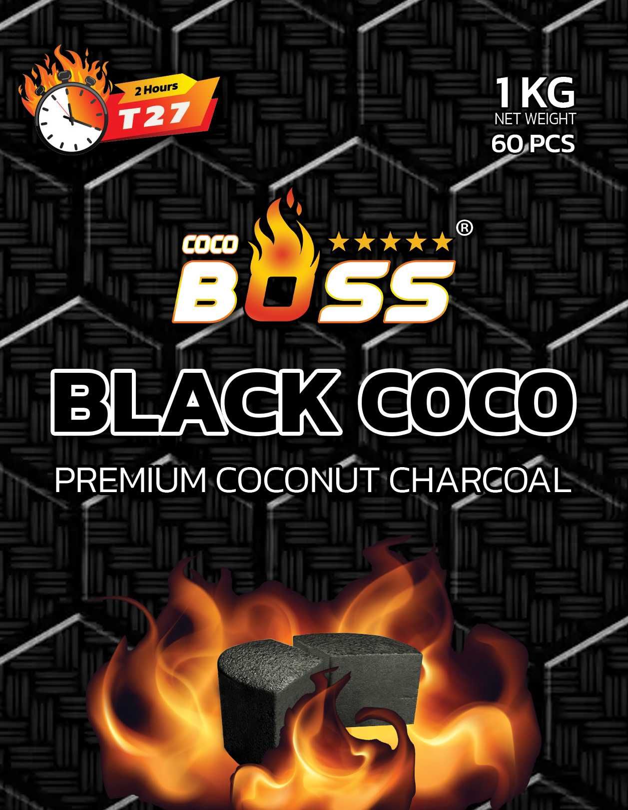 Carbuni de narghilea triunghiuri Black Coco BOSS T27