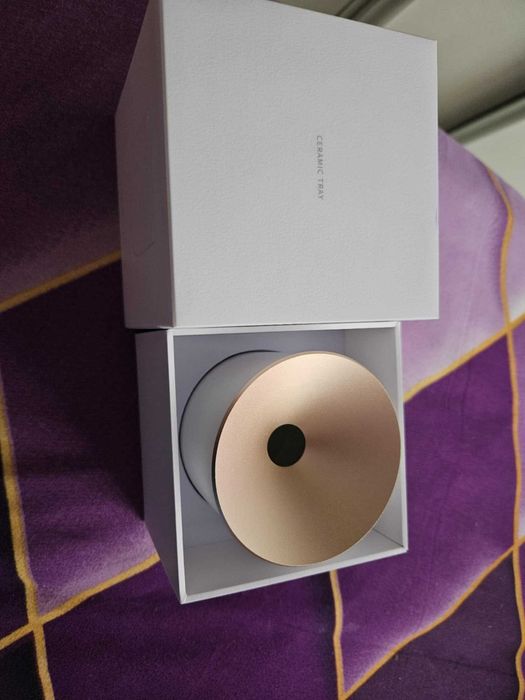 scrumiera iqos ceramica alb/auriu si negru
