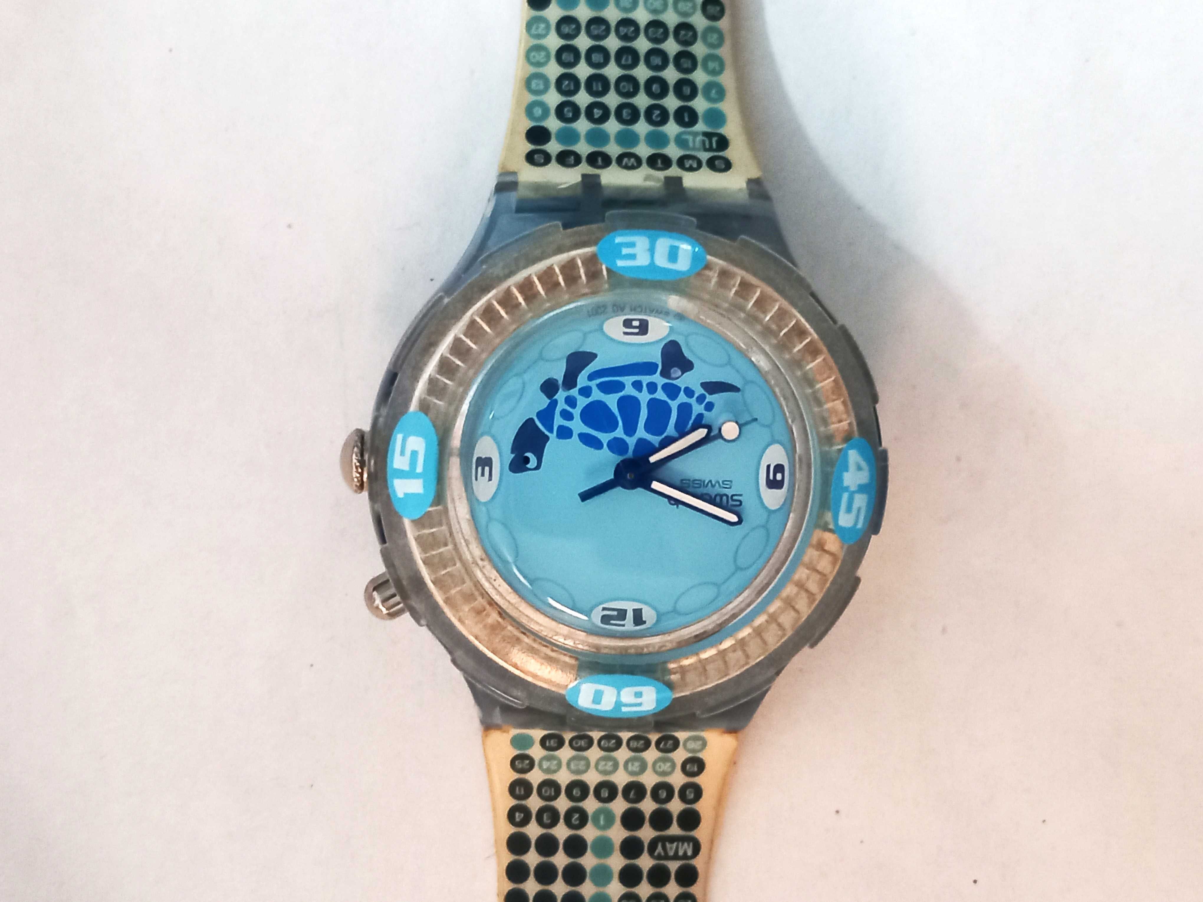 ceas Diver SWATCH UNISEX  cu calendarul anului 2001 pe curea