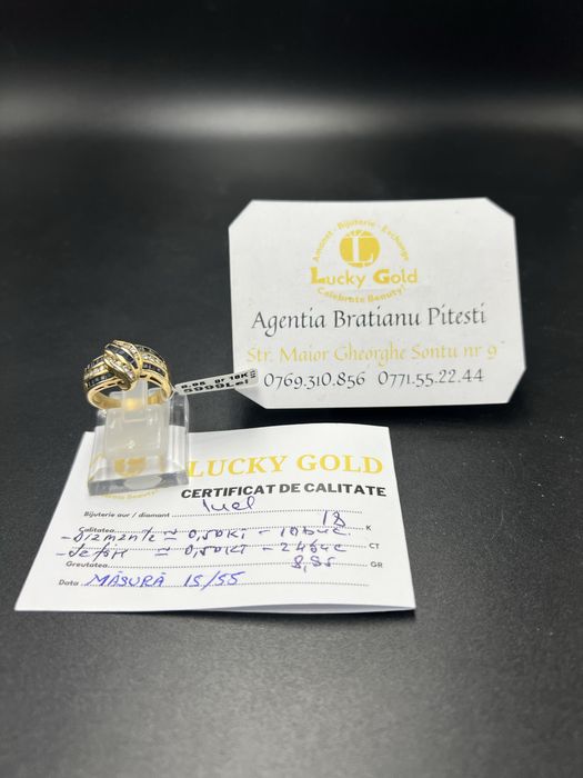 Inel aur 18k 8,95gr diamant 0,50 ct masura 15/55 cod 35041