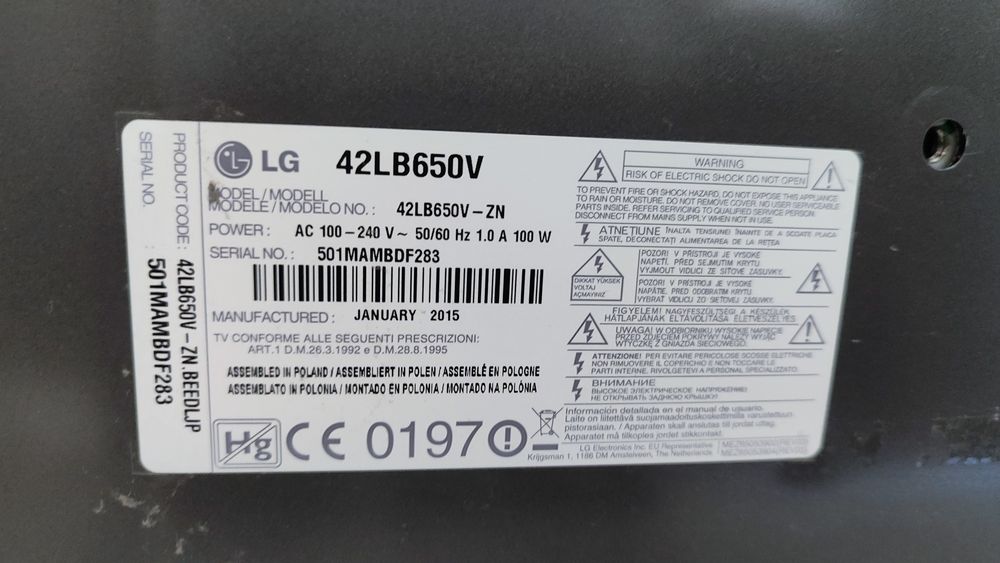 Smart Tv Lg 42LB650V, 106 cm