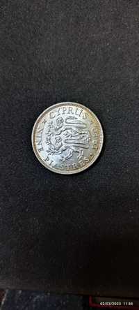 Moneda argint 9 Piastres, CIPRU, 1940