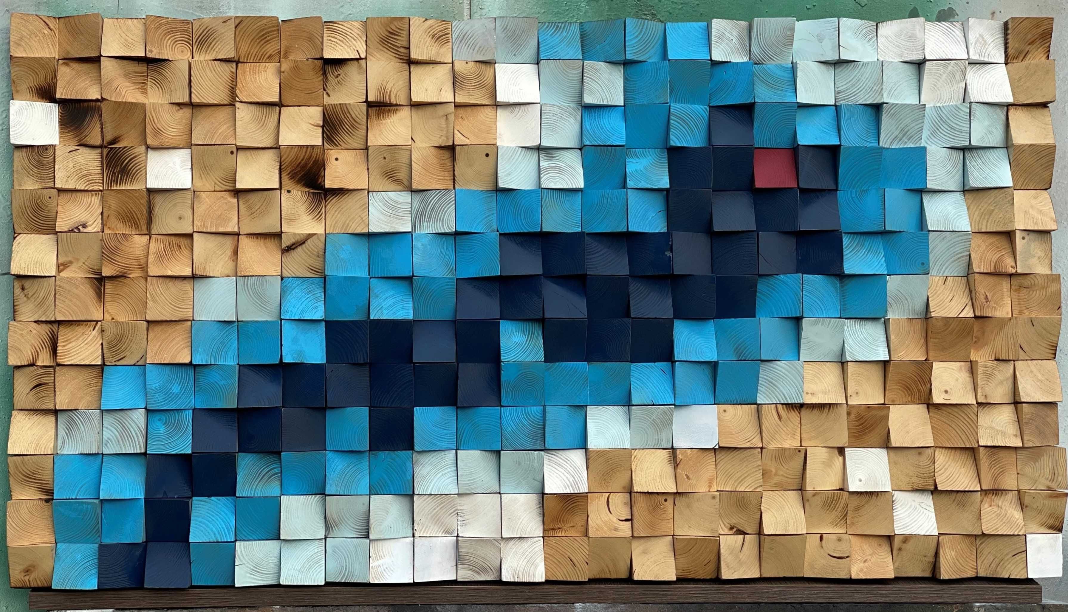 Tablou 3D din lemn masiv "The Trench" | 60x120cm