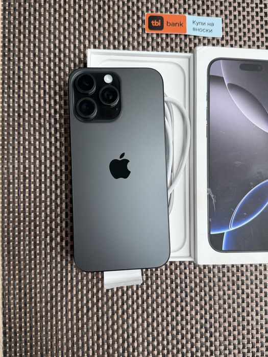 НОВ! *ЛИЗИНГ* iPhone 16 Pro Max 256Gb Black Titanium / Гаранция
