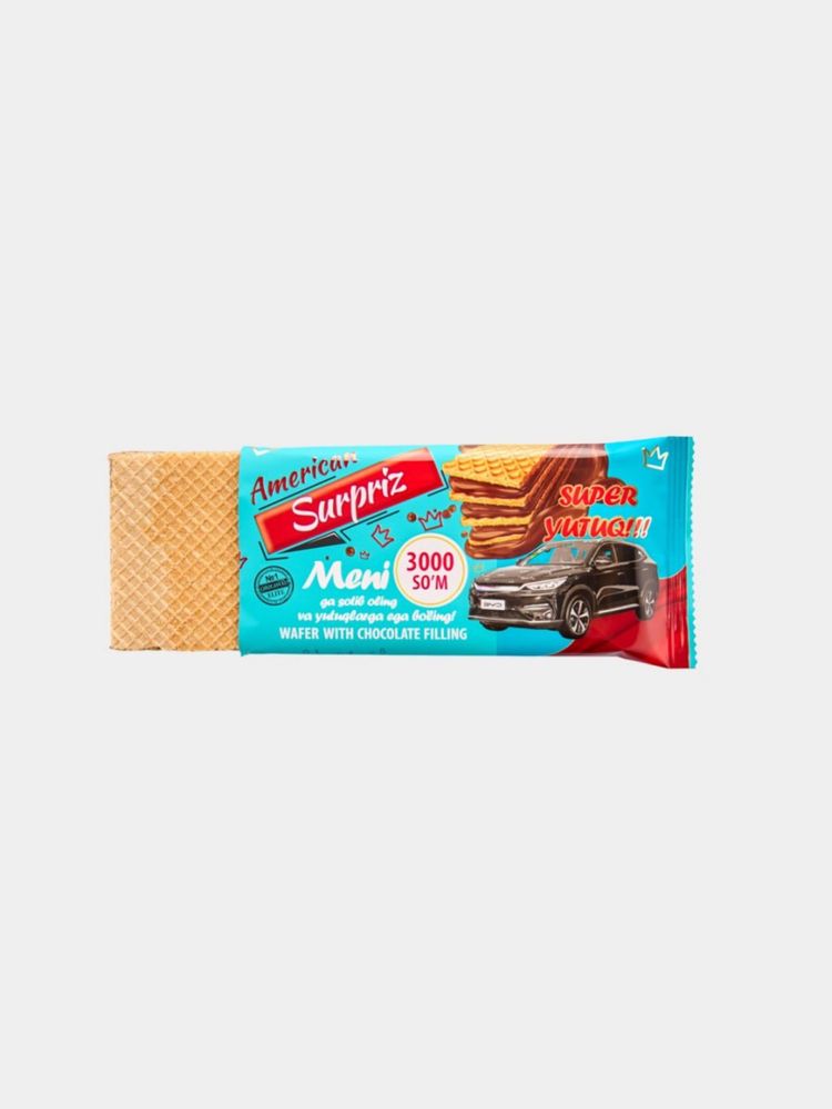 Vafli yutuqli, american surpriz
