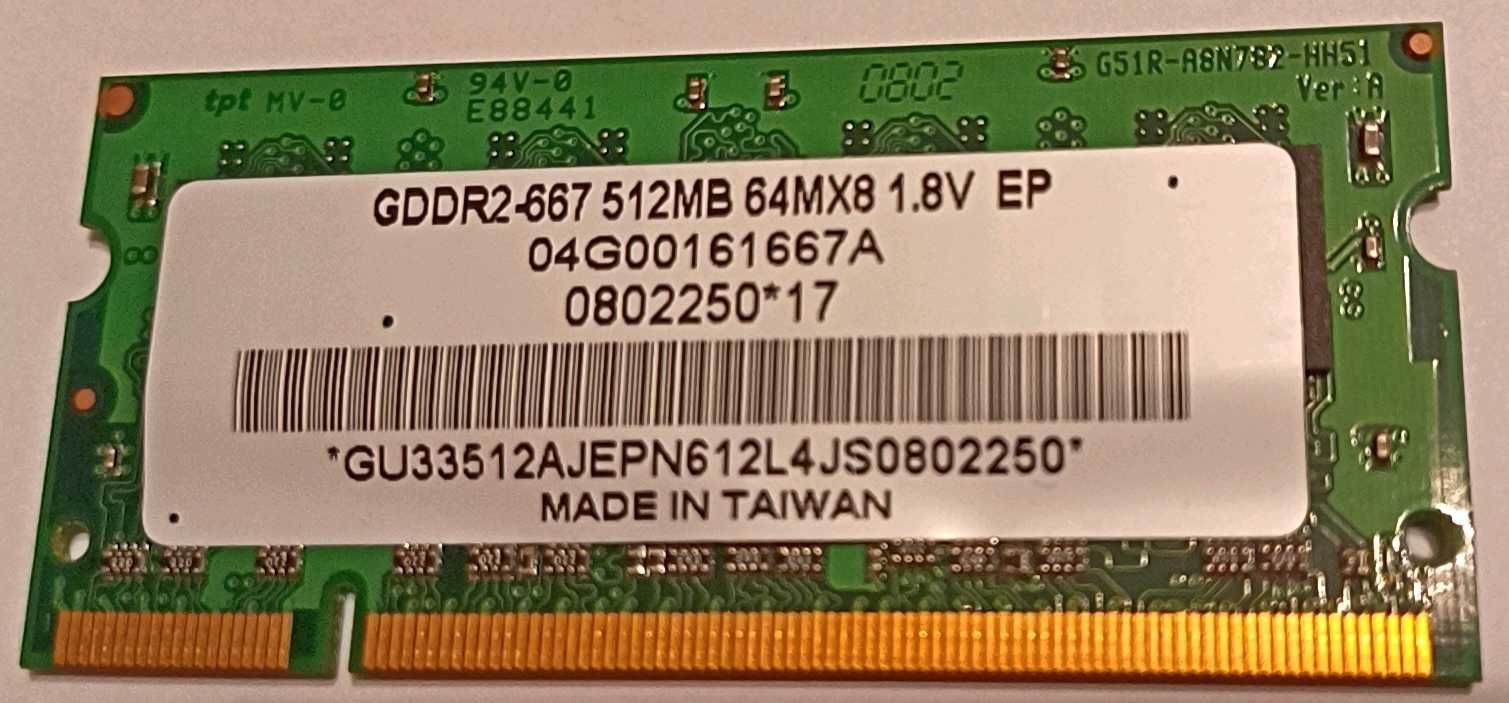 Продам модуль памяти для ноутбука 512MB и 1GB DDR2