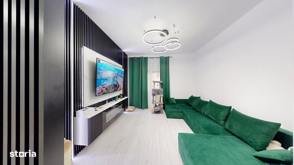 Ap cu 3 camere, balcon, 2 locuri de parcare, mobilat modern