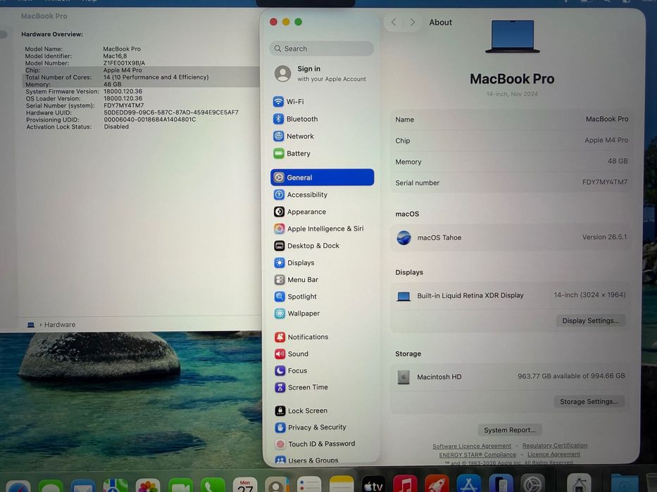 НОВ MacBook Pro 14" M4 PRO Chip 14-CPU/ 20-GPU/ 48GB RAM/ 1TB SSD ГАРАНЦИЯ 2.2028г APPLE CARE+ — миниатюра 7