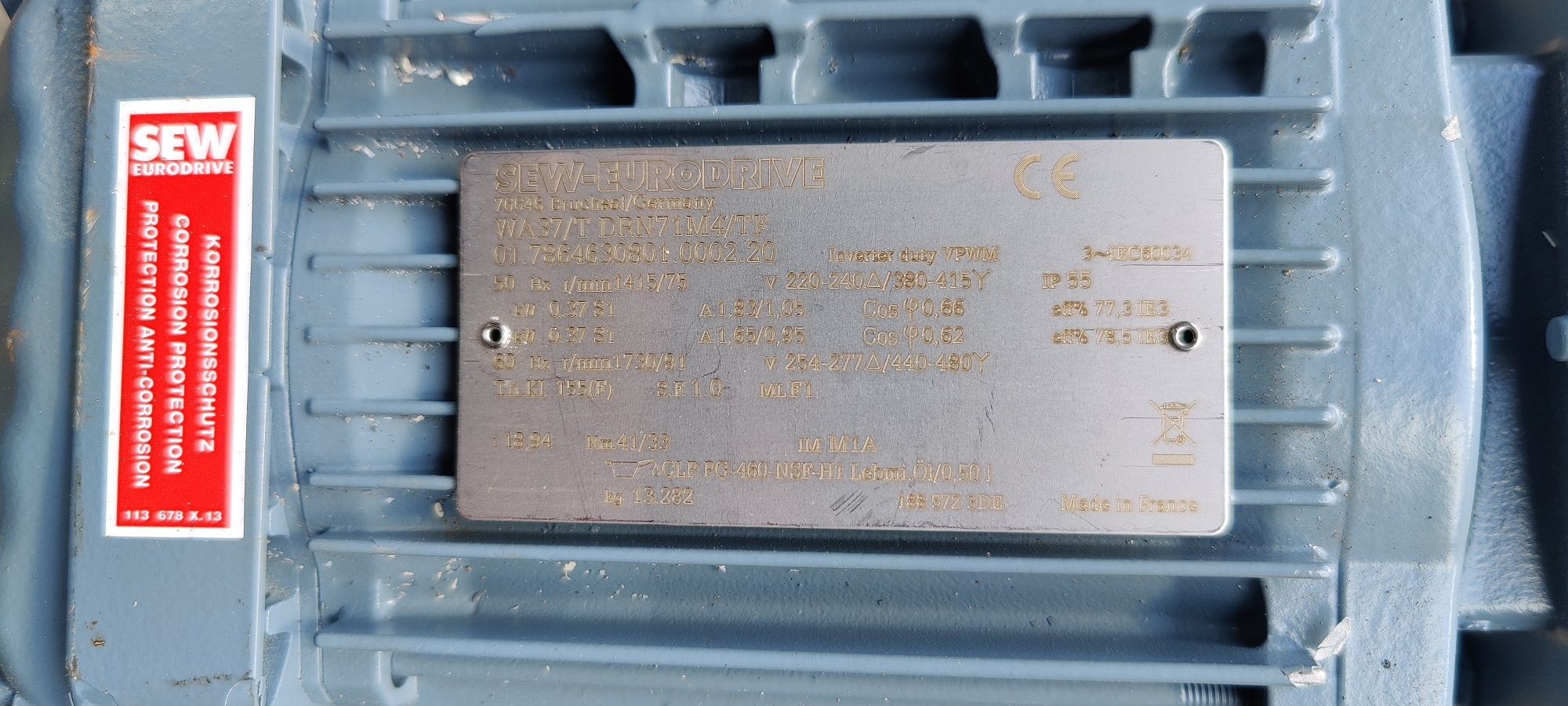 Motor electric trifazat, 0.37kW, 75rpm, 380V