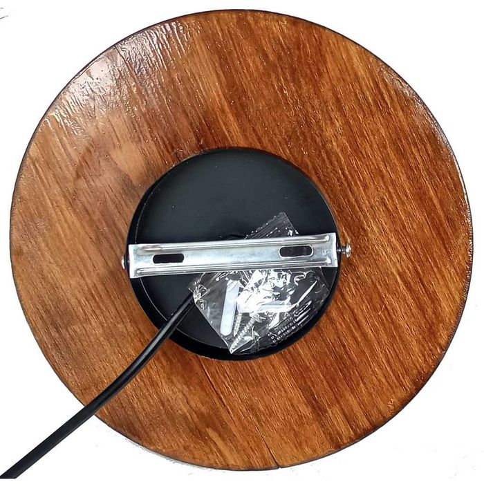 Aplica de perete - plafoniera rustica din ceramica si lemn de pin