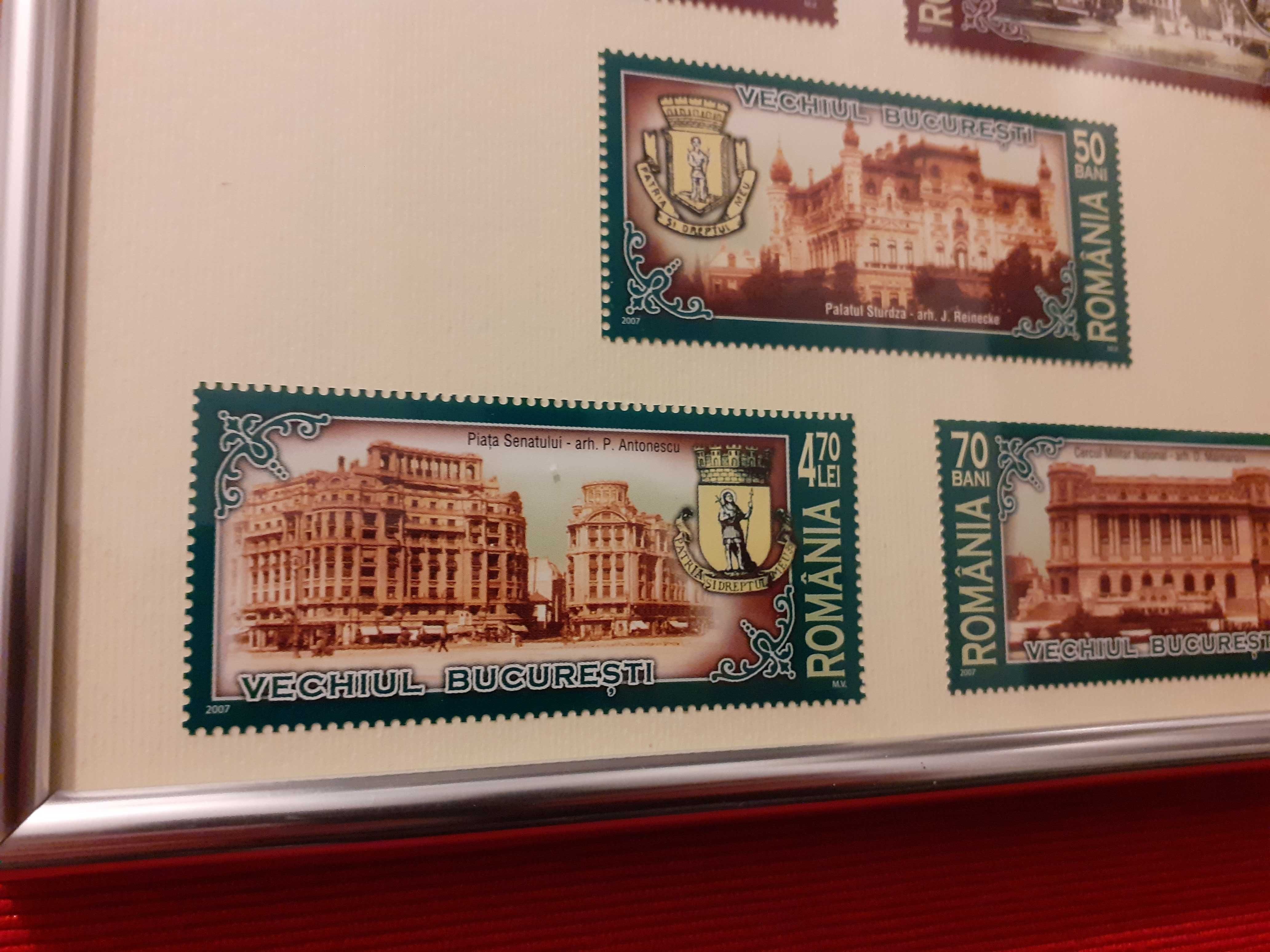 Tablou cu seria de timbre de colectie Vechiul Bucuresti (2007)