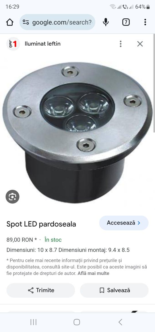 Spot led pardoseala