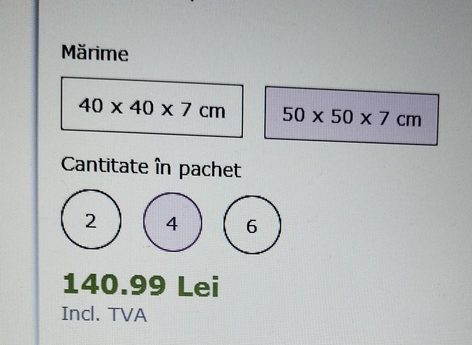 Vând perne scaun 50 x50x7cm,bej