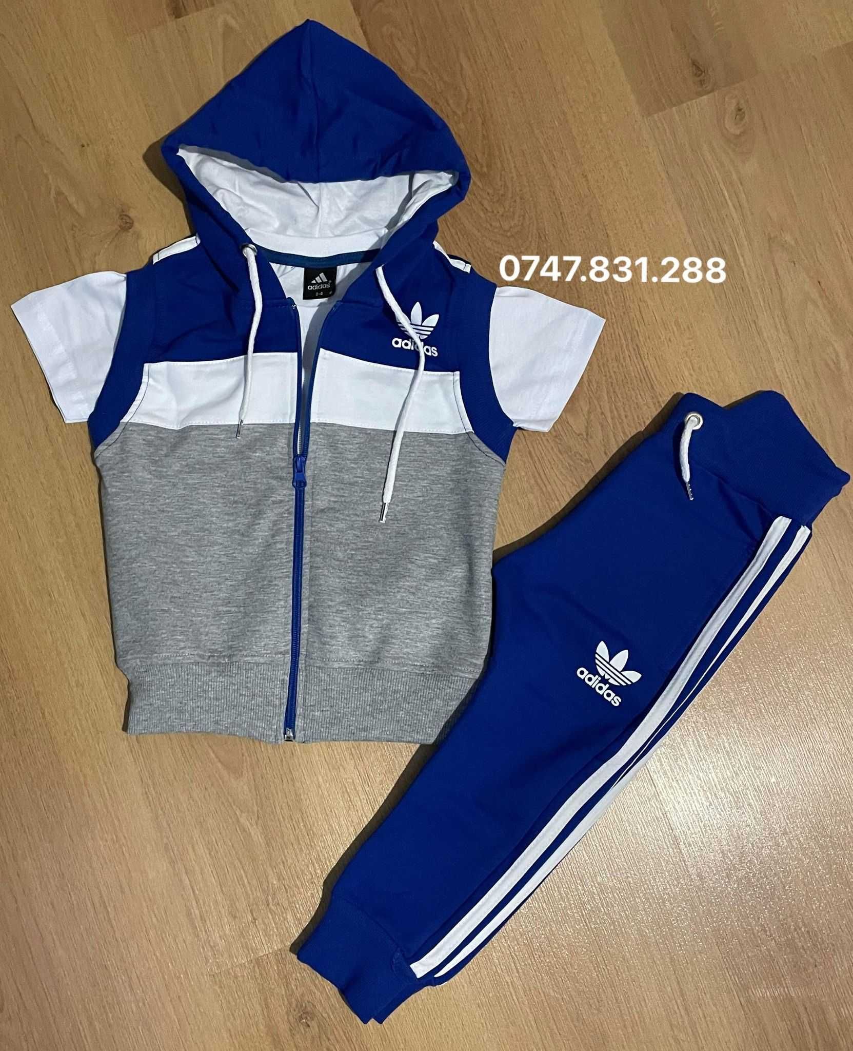 Trening Baieti ADIDAS din 3 Piese: Vesta,Pantaloni, Tricou,BUMBAC 100%