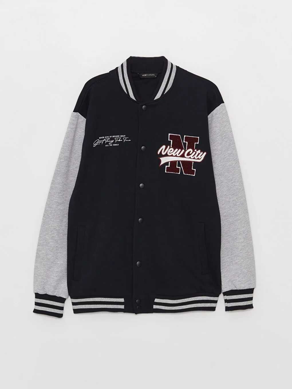 Jacheta Geaca Hanorac Bomber University S ALBASTRU Barbati LC WAIKIKI