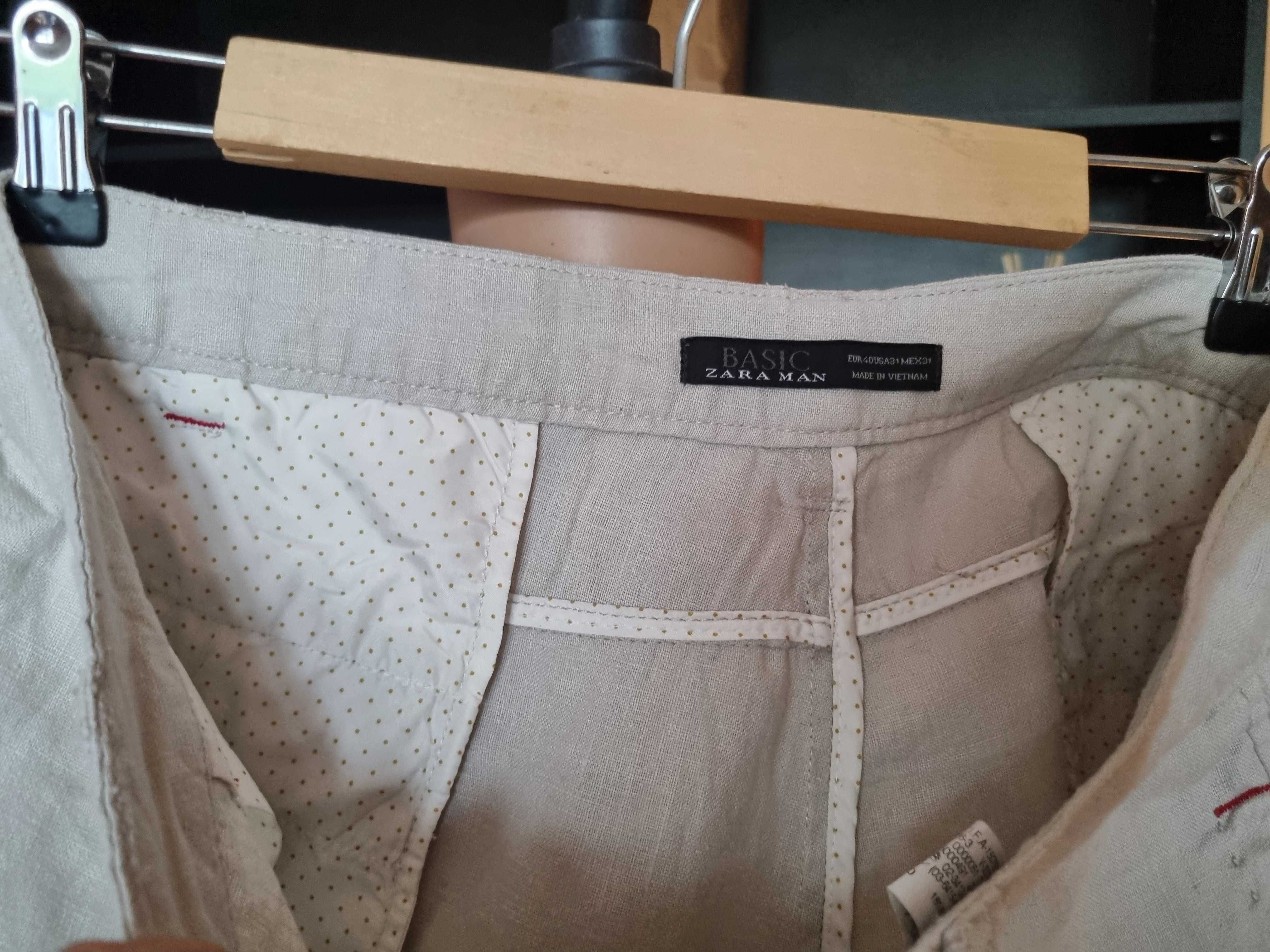 Къси мъжки ленени панталони Zara ,размер 40(М)