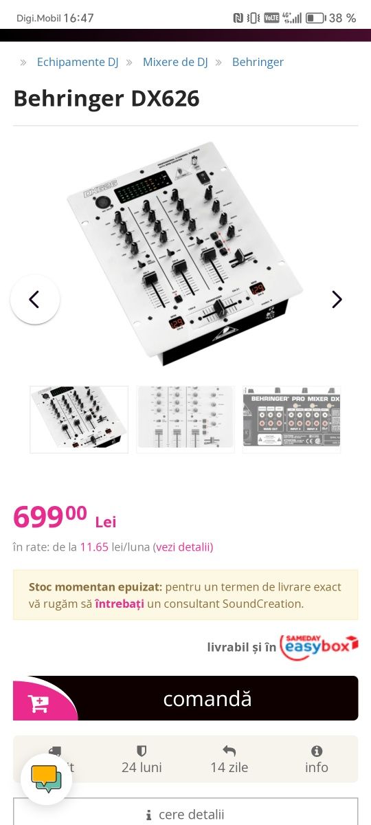 Vând Mixer Behringer DX626 Și Statie SINGER