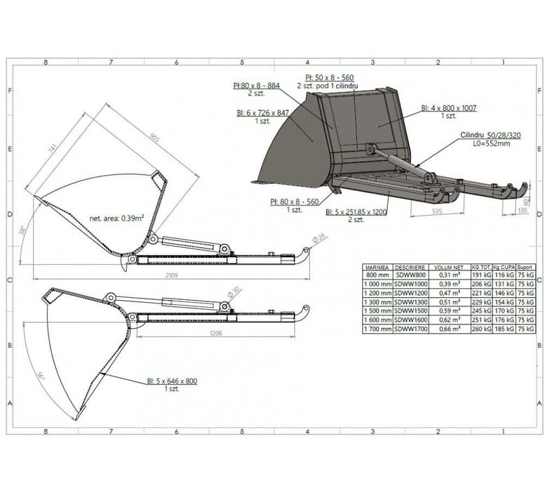 Cupa hidraulica pentru stivuitor de vanzare NOUA !