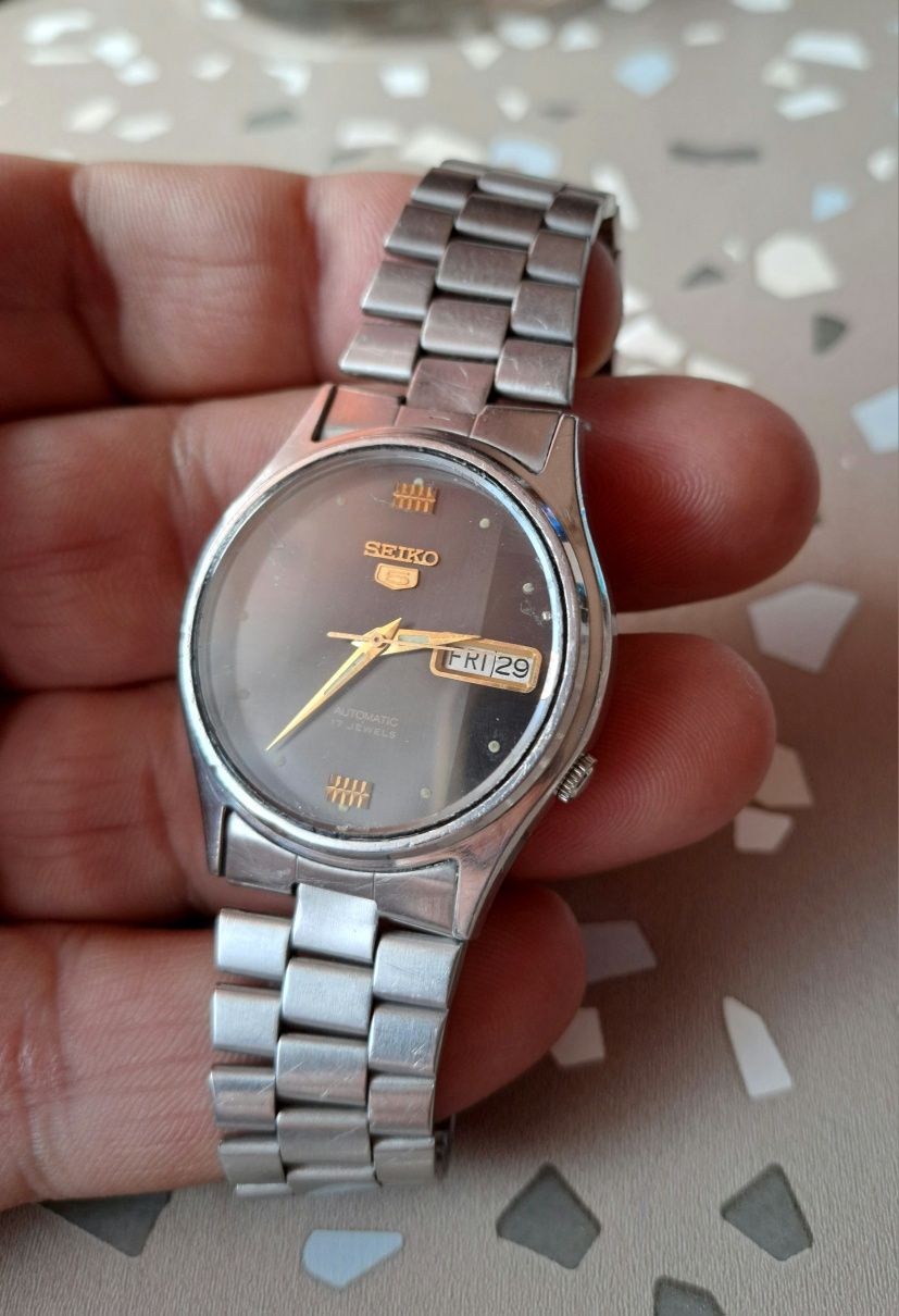 Стар механичен часовник Seiko 5-Automatic-(Работи