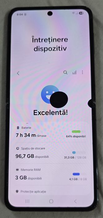 Samsung Galaxy Z flip4 cu pată pe display