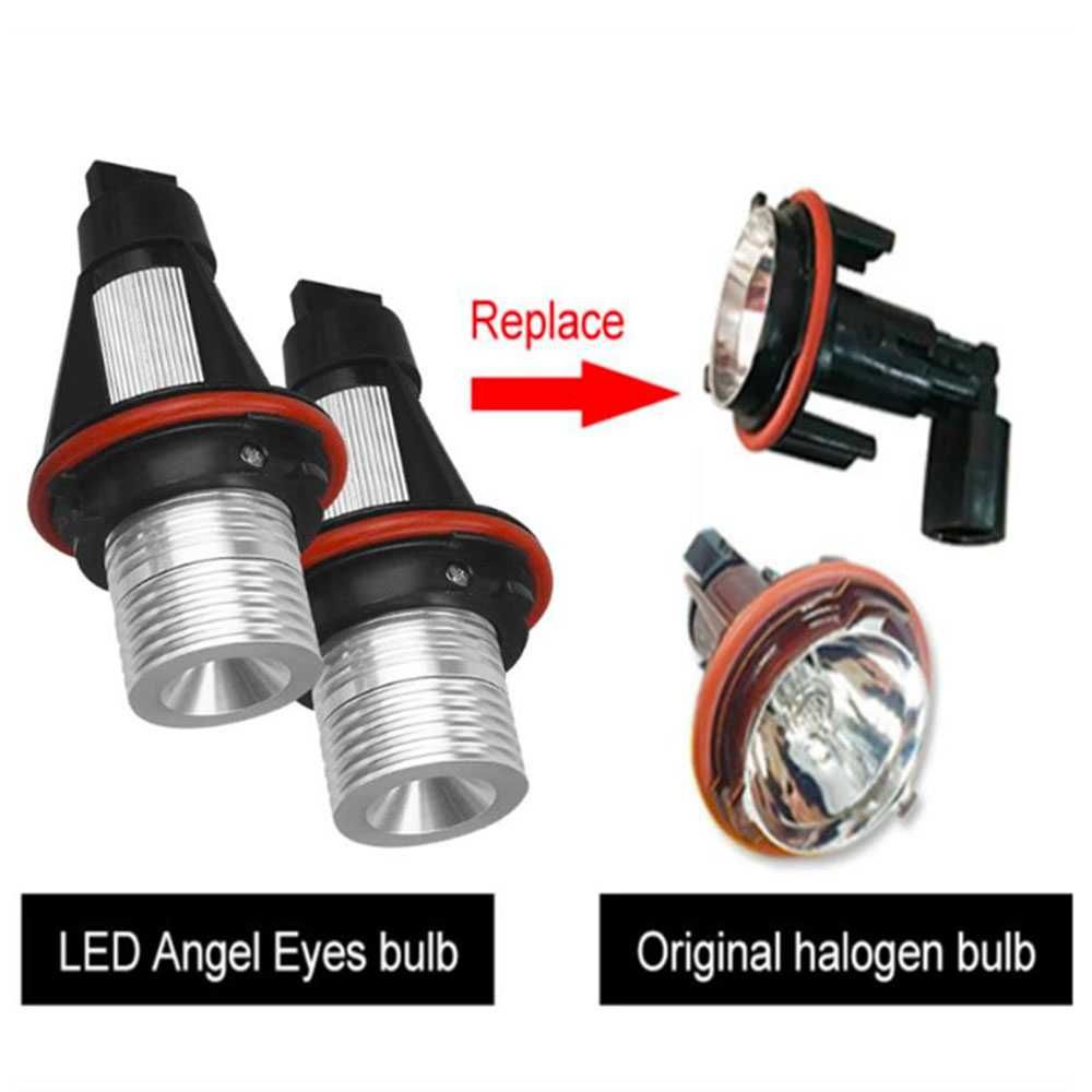 LED крушки ангелски очи за BMW, 12V-24V, с Canbus без грешки, жълти