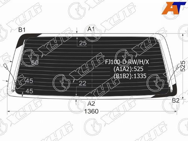 Стекло заднее затемненное с обогревом TOYOTA LAND CRUISER/LEXUS LX470