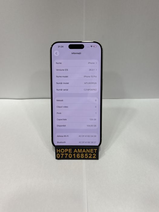 Hope Amanet P1/ iPhone 15 Pro 128 GB 89% Baterie #36817