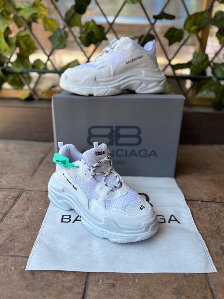 Adidasi Balenciaga Triple S alb Premium