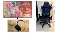 Pachet Televizor QLED SAMSUNG 65Q80B, 163cm + HDD 2TB + scaun birou
