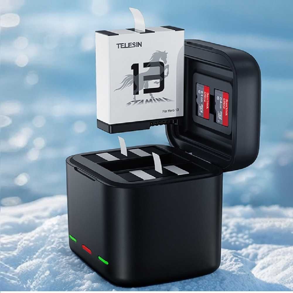 Go Pro HERO 13 Комплект батерии и зарядно TELESIN
