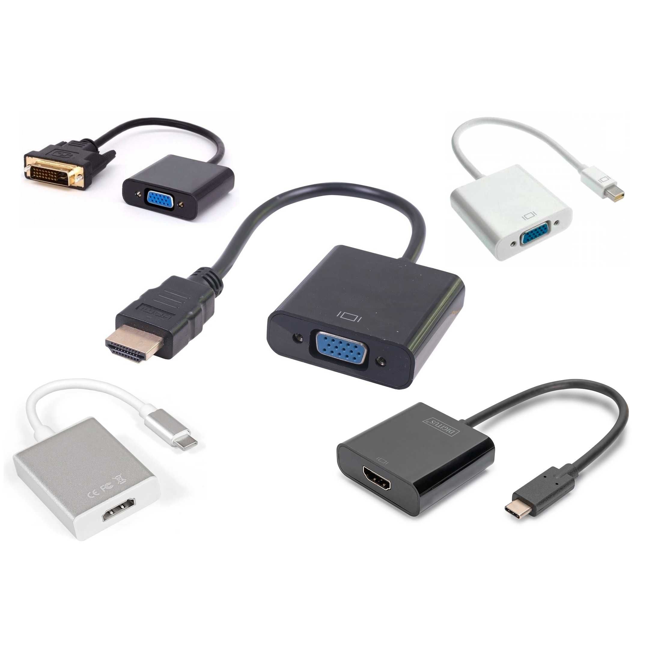Адаптеры HDMI - VGA . DVI - VGA . DP - HDMI и другие от 1500 тенге