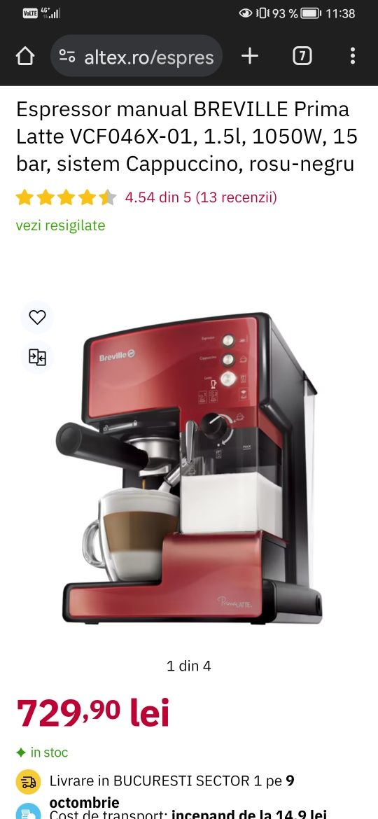 Espressor breville prima latte