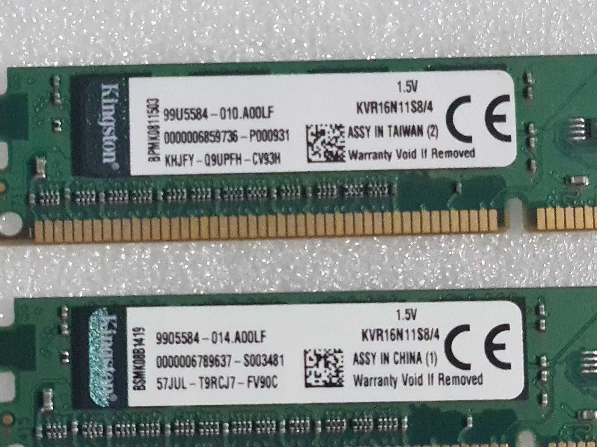 Memorie RAM desktop Kingston 4GB, DDR3, 1600MHz, Non-ECC, CL11, 1.5V