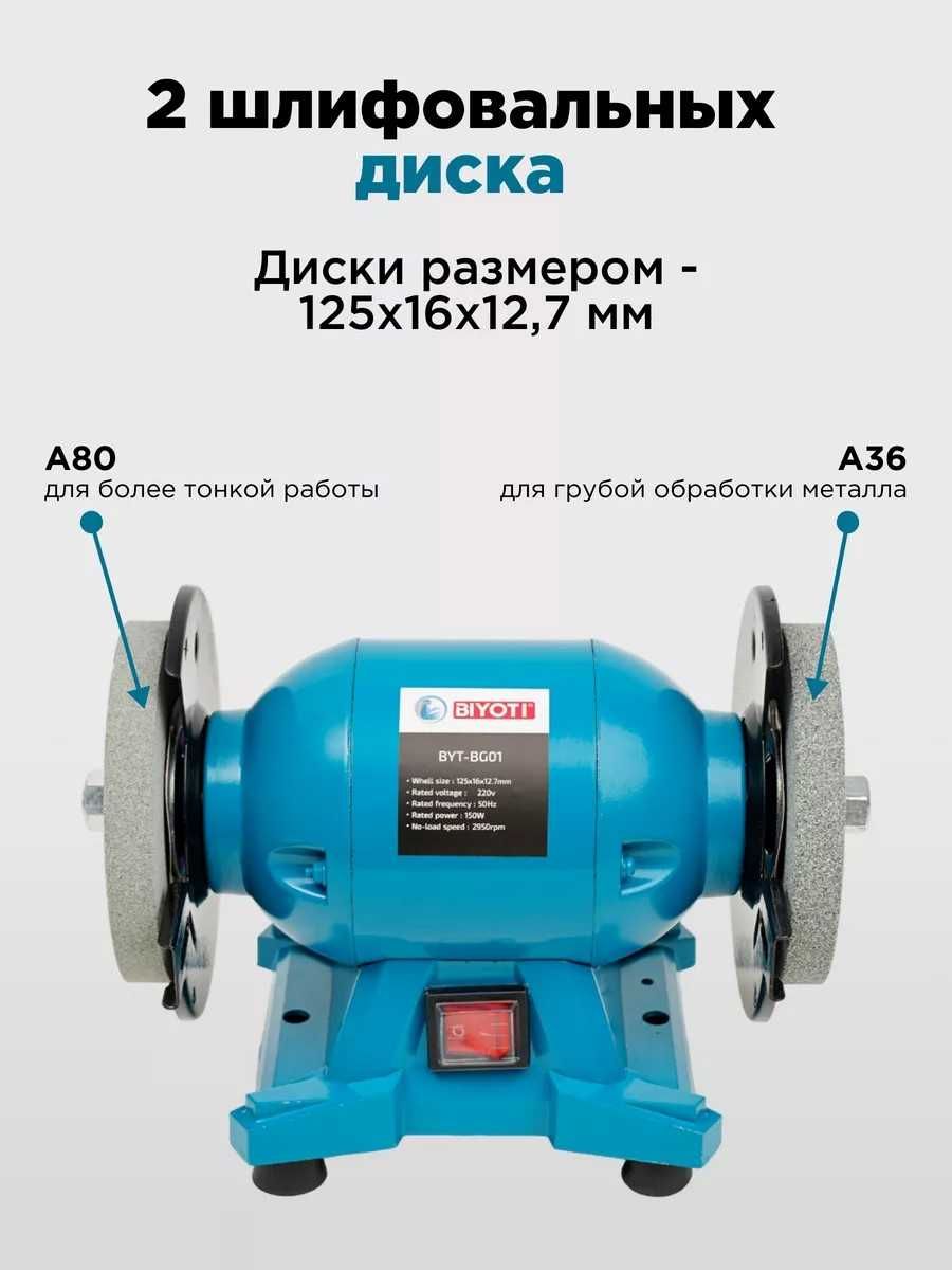 Точильно-шлифовальный станок Biyoti BYT-BG01 ART 2186