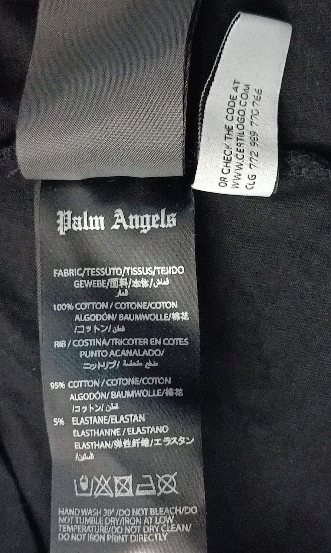 Palm Angels T-Shirt оригинална тениска S памучна черна фланелка