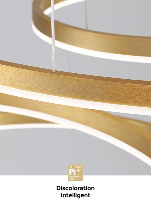 Кръгове, висящи светещи ЛЕД рингове златни, кафе, розово злато