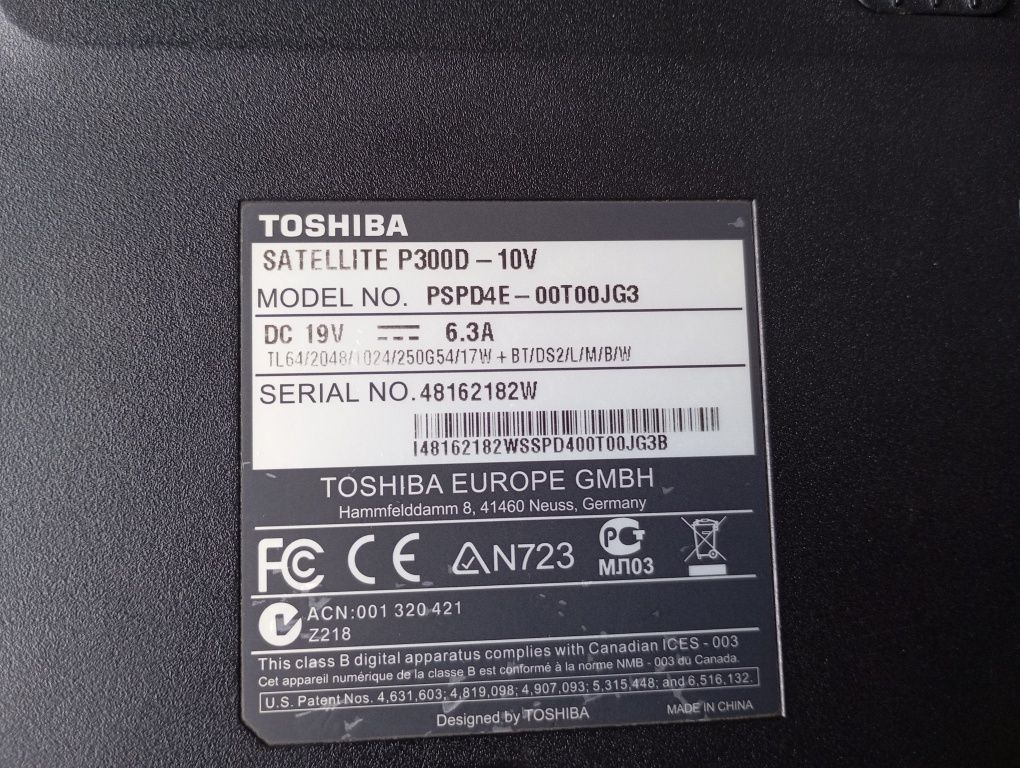 Лаптоп Toshiba satellite P300D