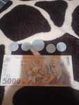 Vând bancnota de 5.000 de lei vechi și monede vechi