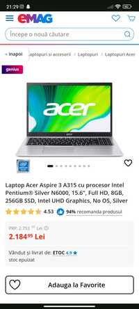 Schimb/vând laptop Acer aspire 3 A315