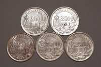 5 Monede argint - 25000 Lei 1946, Regele Mihai I - fum și liniuță